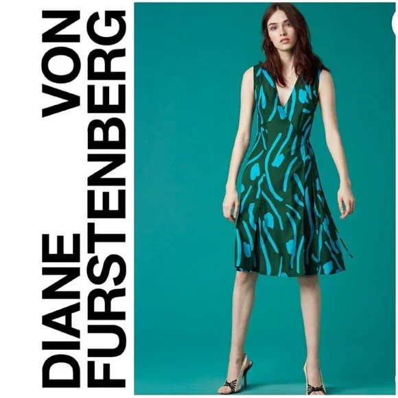 Diane Von Furstenberg | Dresses | Dvf Silk Green Wrap Dress | Poshmark